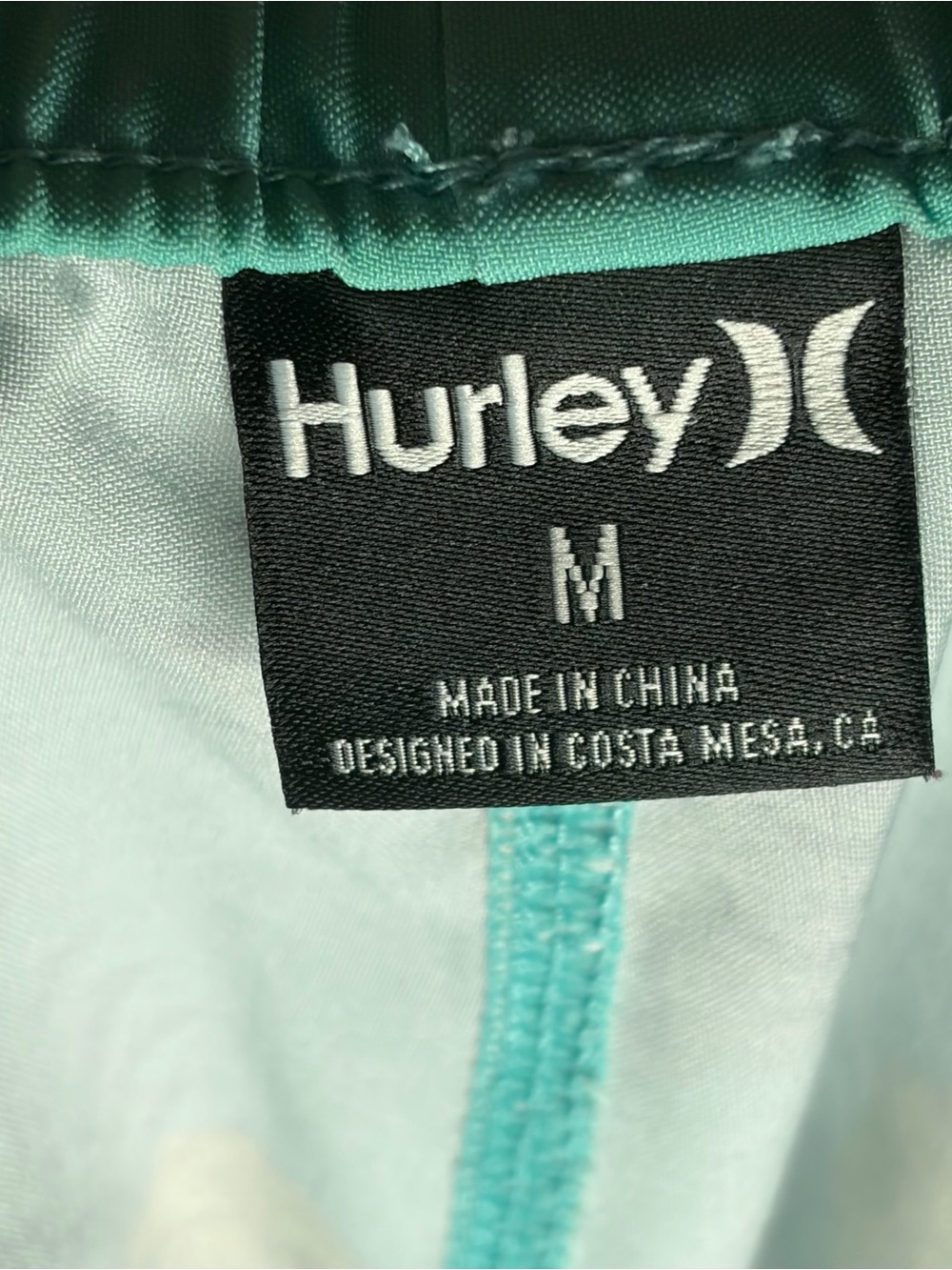 Hurley Men's Pineapple Print Unlined Swim Trunks Aqua with Yellow Size Med Beach - Picture 3 of 7